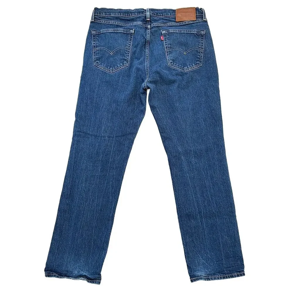 Levi's 514 Straight Mens Jeans 36x30 Big E Medium Wash Blue Premium Denim